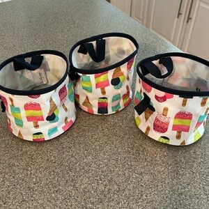 Gently used ThirtyOne Oh Snap bins set of 3 in sweet sprinkles print